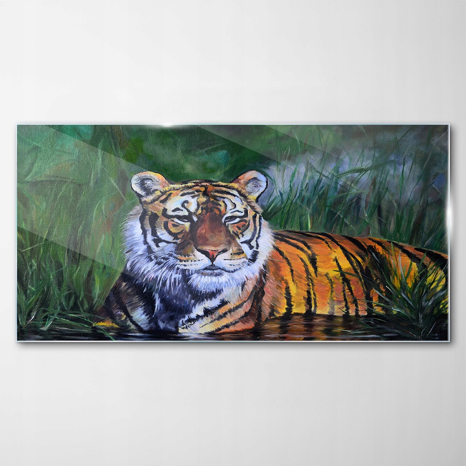 Sklenený obraz Dekor Zviera Zima Tiger Mačka 140x70