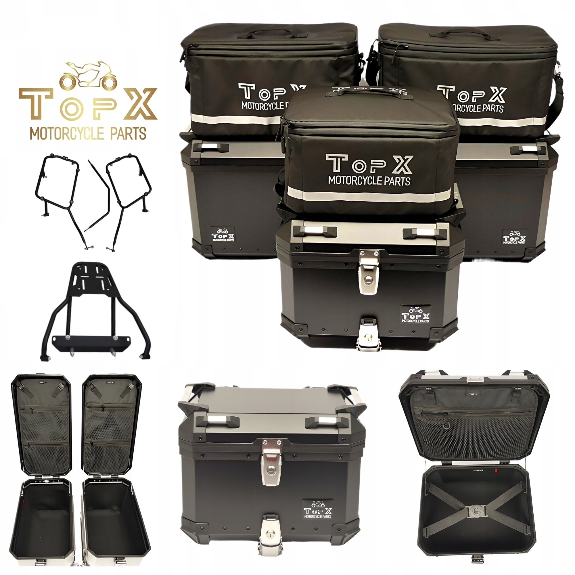 Bmw F900 Xr F900 R F900XR F900R 20+ Sada kufrů Rám Alu Tašky Černá