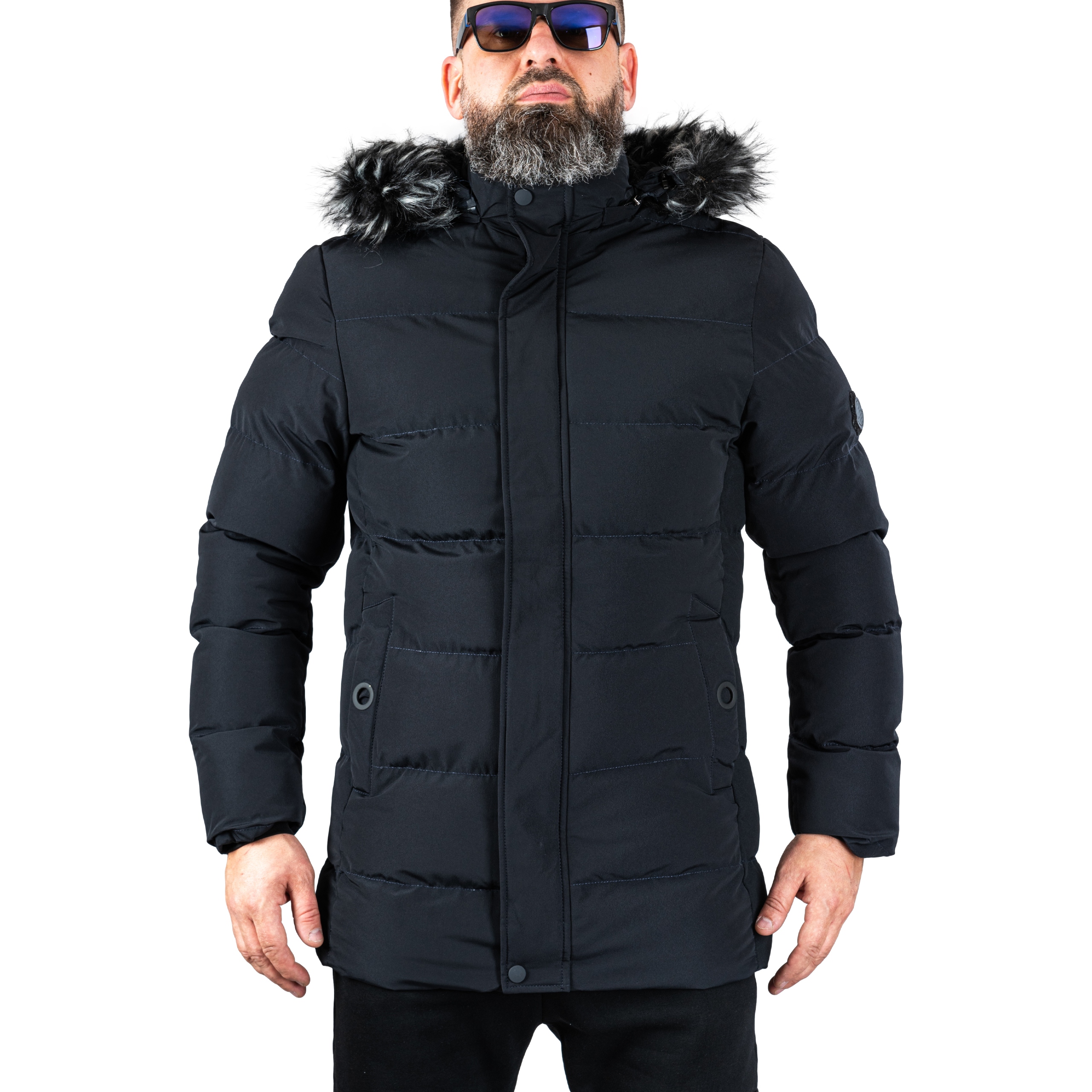 Męska Kurtka Zimowa parka Granat Sezi R.xl