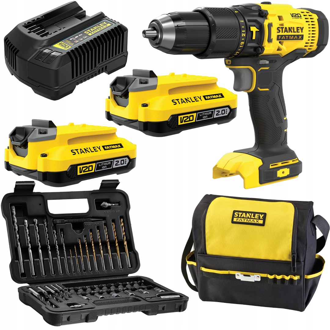 Aku Šroubovák 50Nm 18V 2x2Ah Stanley Fatmax V20 SFMCD711DSA 50 dílů