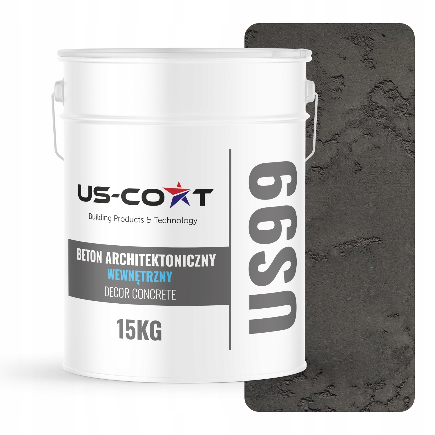 Vnútorný Architektonický Betón 10 m2 15 kg Ozdobný Efekt Šedý Tmavý F276