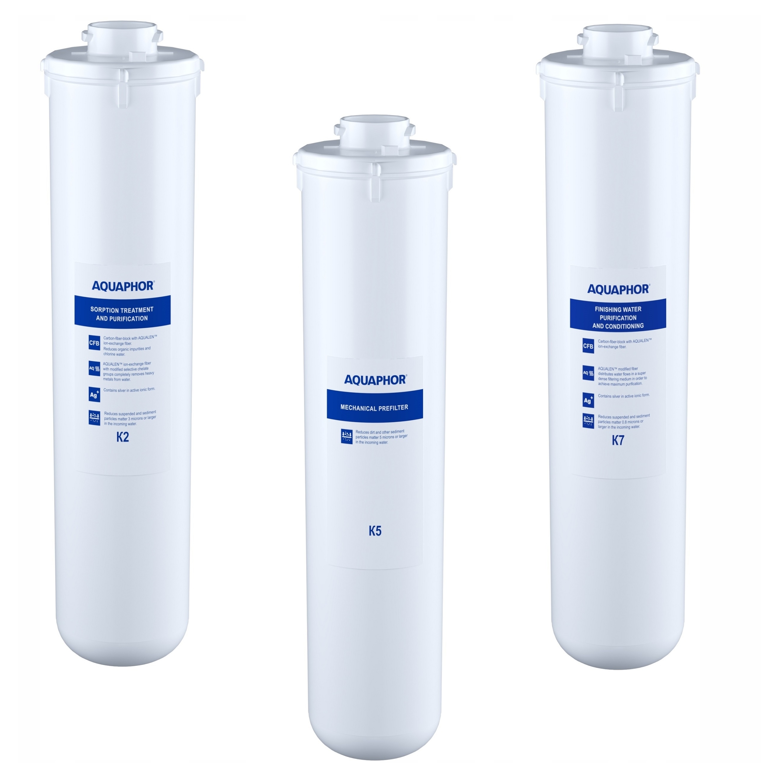 Filtrační vložky na vodu, filtry Aquaphor K2, K5, K7 pro kuchyňské fltry