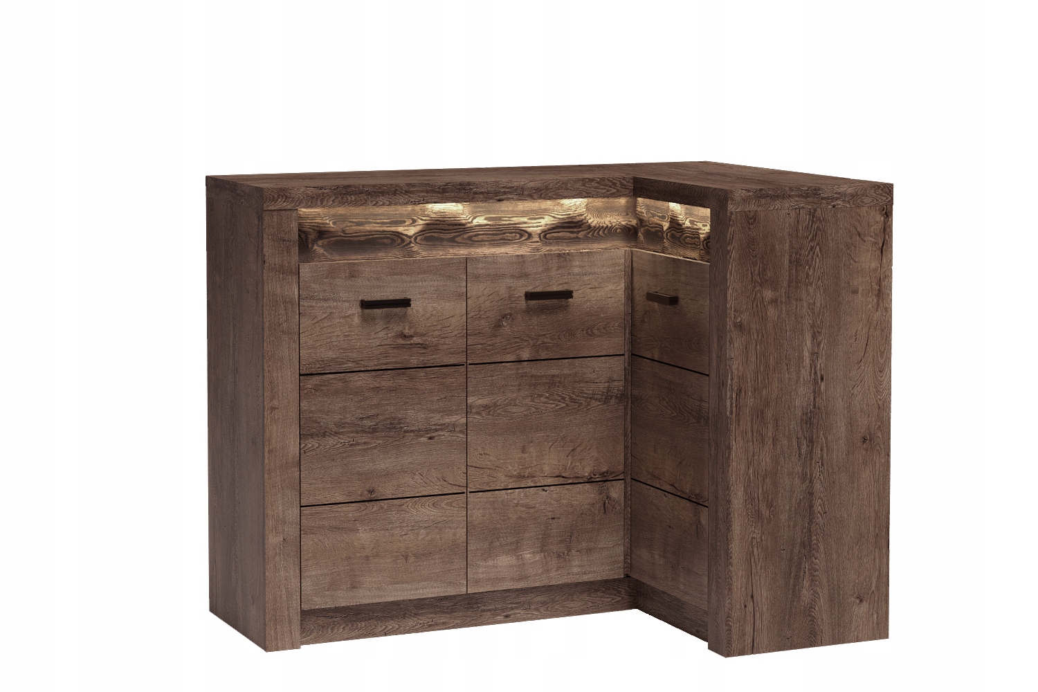 Klasická rohová komoda Velaro Obývací pokoj Kancelář Police Jasan Tmavý