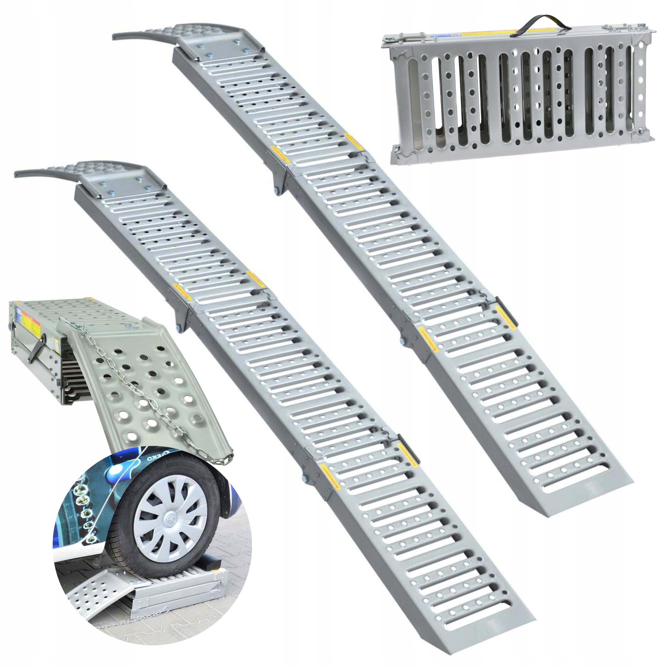 Automobilová Nájazdová Rampa Skladacia Zdvihák Príjazdová Súprava 2KS 2200kg