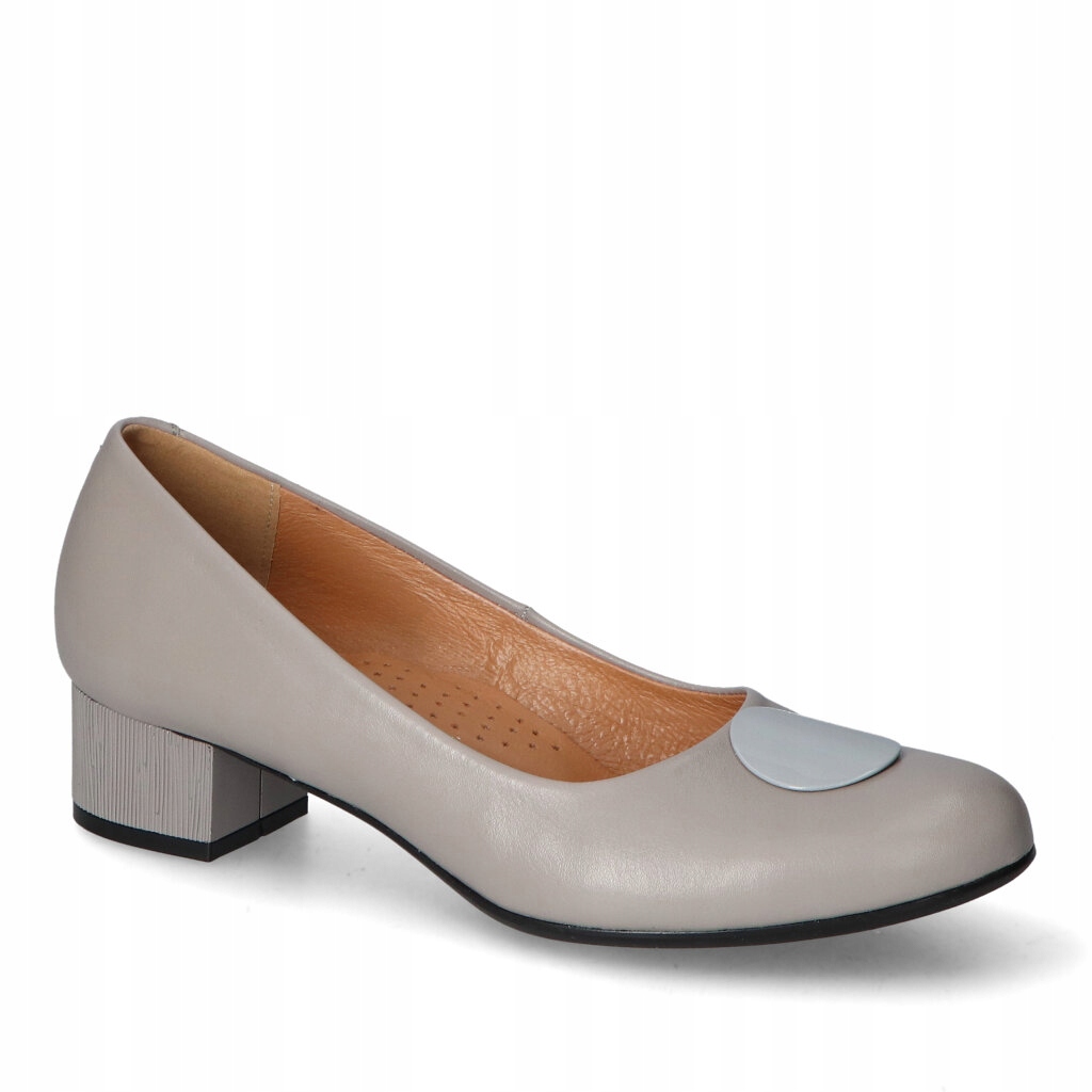 Dámské lodičky na nízkém podpatku Galant Popiel nappa Kožené 37