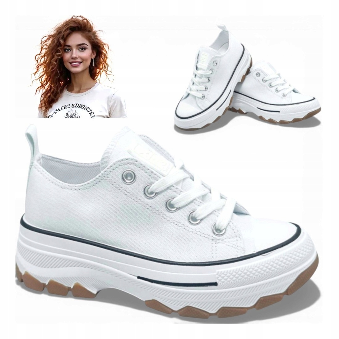 Tenisky na platformě 39, pohodlné jarní sportovní boty, bílé se zavazováním News