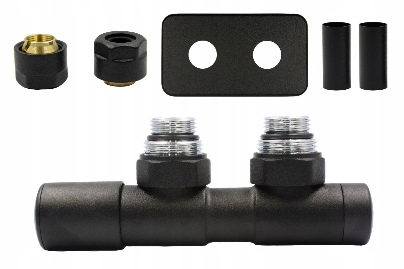 Ventil reg 50 mm Twins černý, levý, Cu AiO r.pros