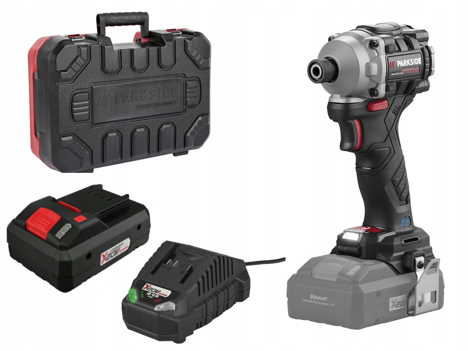 PARKSIDE PERFORMANCE zakrętarka udarowa 20V akumulator 4Ah + ładowarka