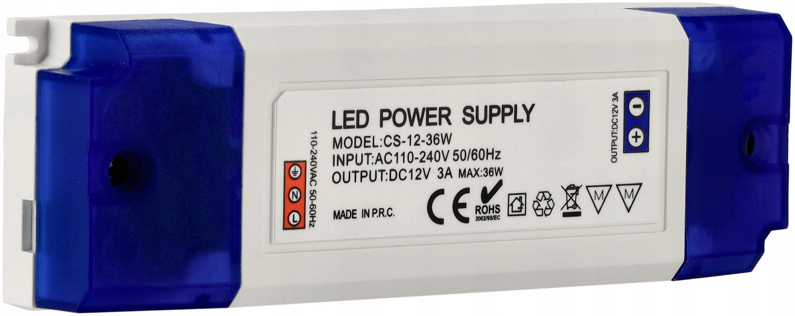 ZASILACZ LED 12V MEBLOWY 3A 36W DO TAŚMA TAŚMY LED Transformator Kod producenta ADM3612