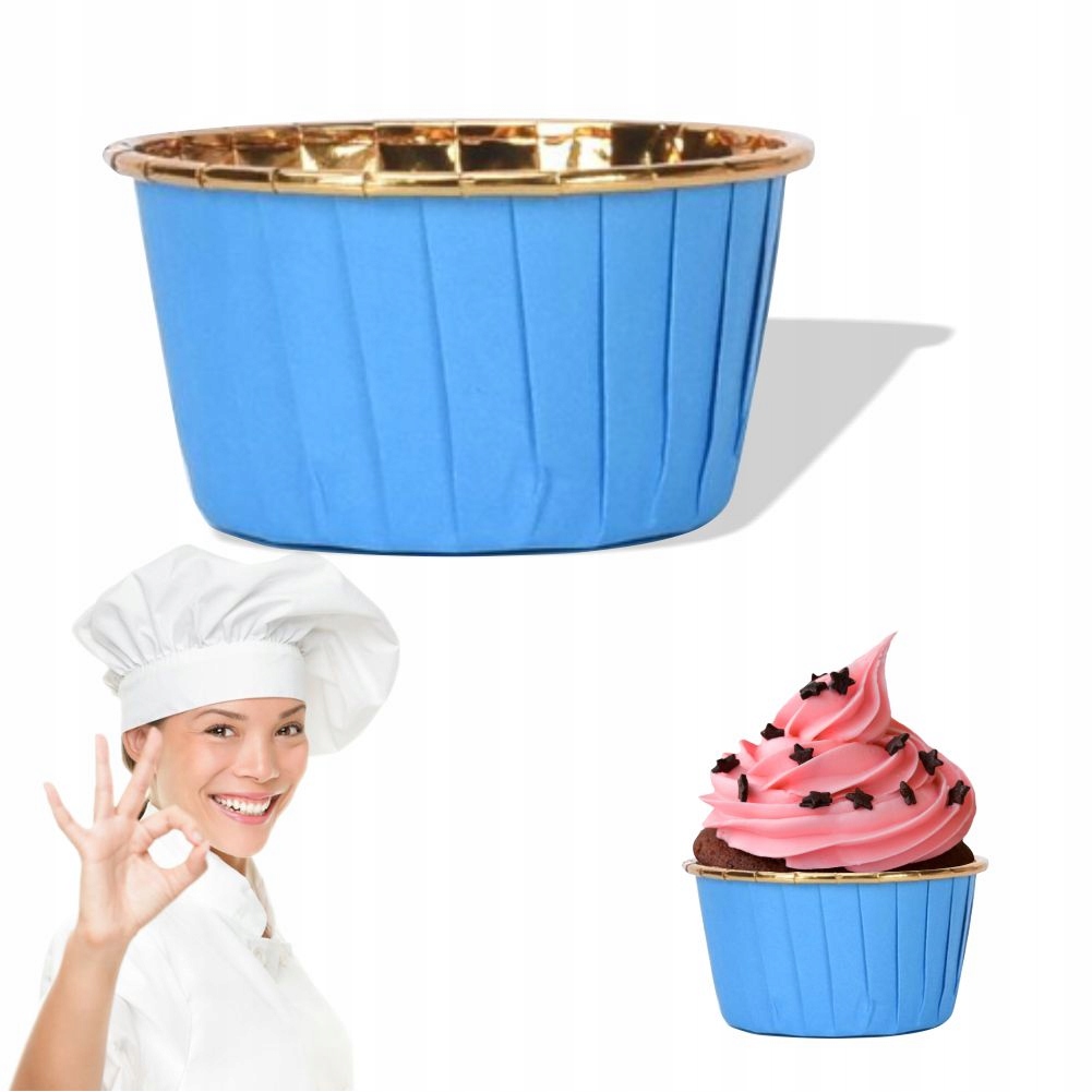 

Kubeczki do muffinek Papilotki 50 szt. Niebieskie