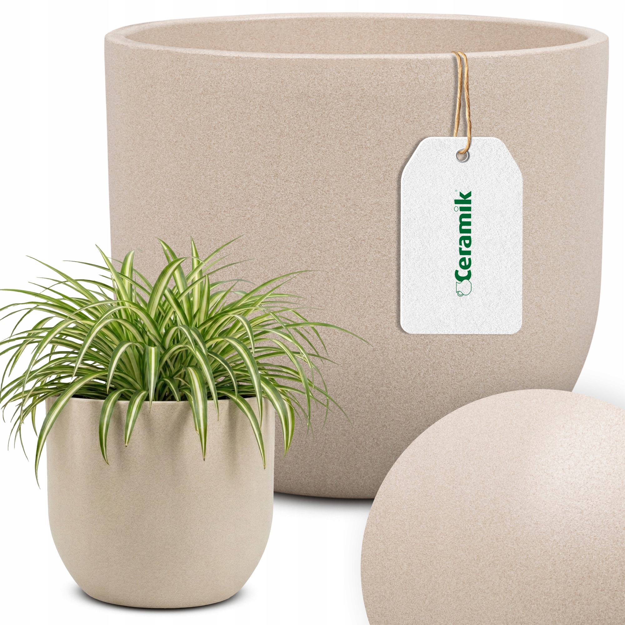 OSŁONKA DONICA DONICZKA CERAMICZNA DO ROŚLIN KWIATÓW PIASKOWA 13CM