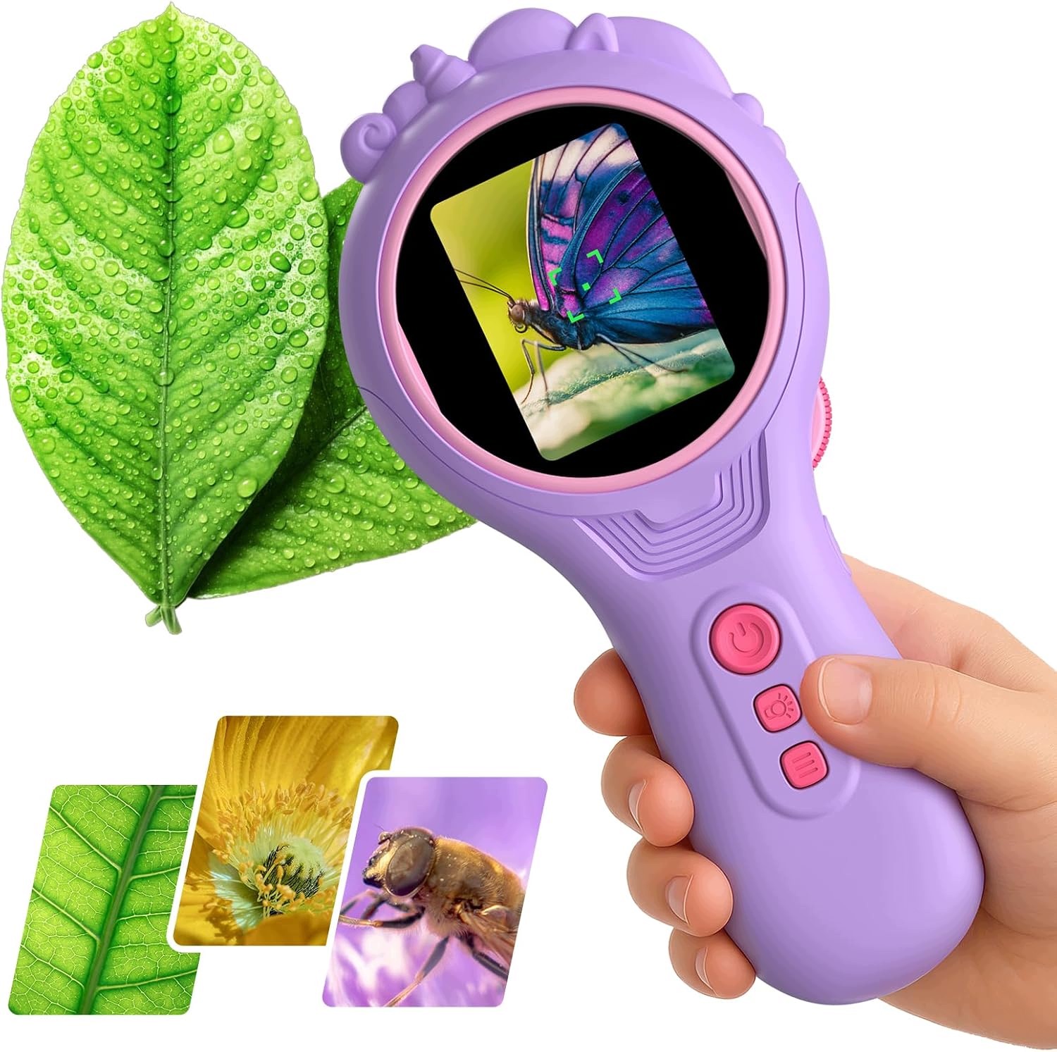 Mikroskop Cyfrowy dla Dzieci 1000X 5MP Ekran 2” Kamera Foto Wideo Usb