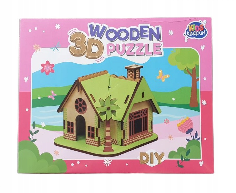Drewniane puzzle 3D DIY - Domek