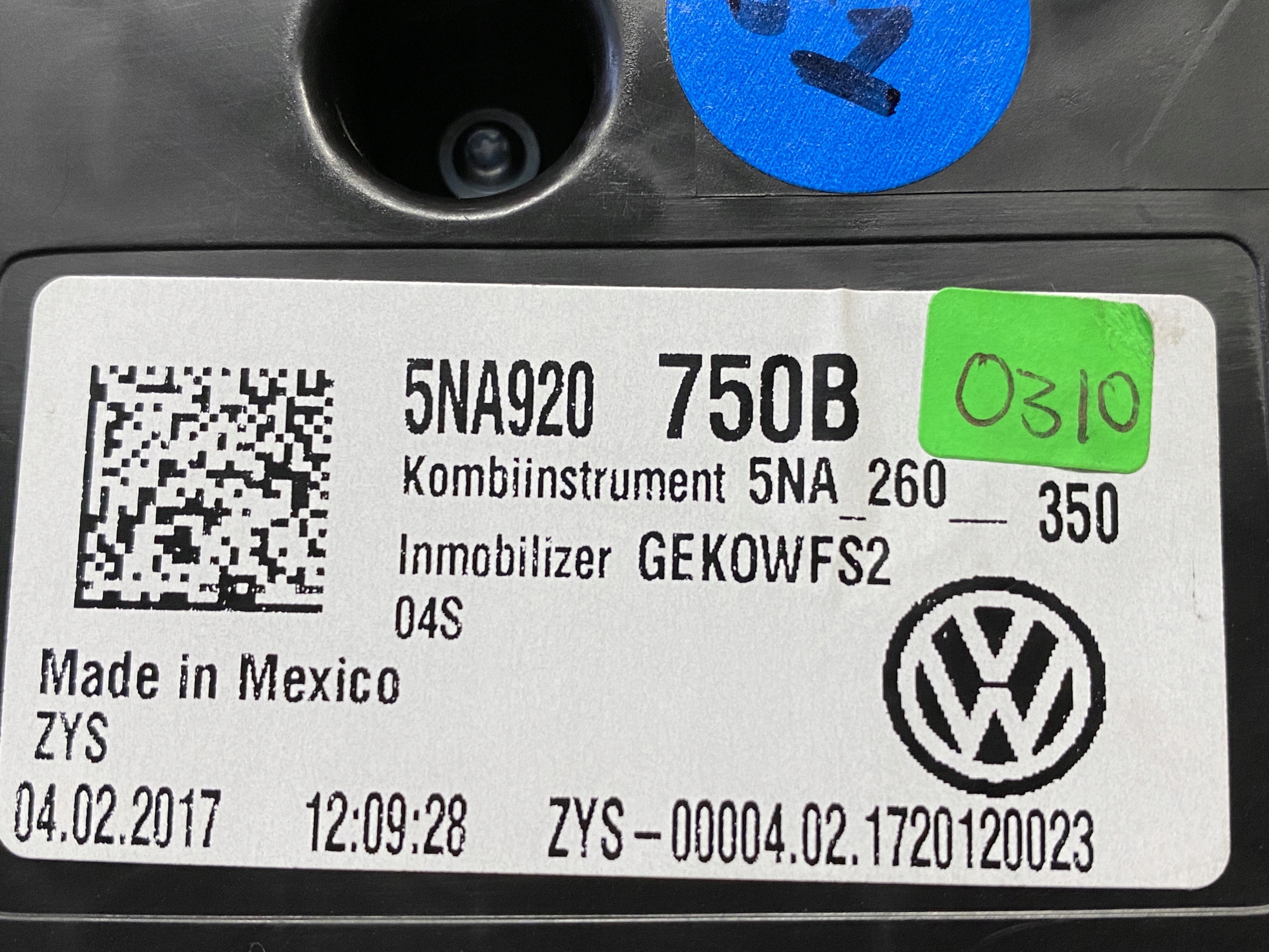 VW TIGUAN 5NA TSI dials dials 5NA920750B