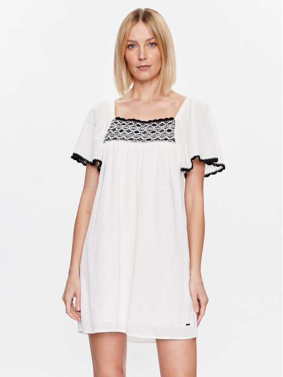 Šaty španělská s výšivkou mini Pepe Jeans Xs