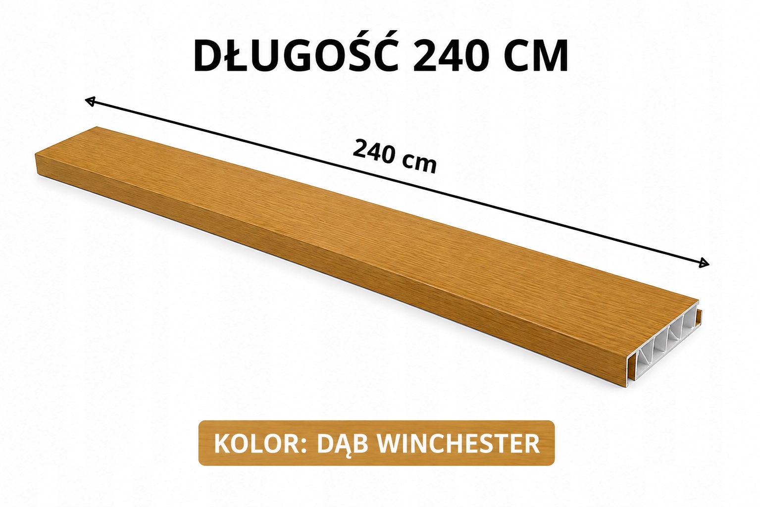 Ruchome Deseczki Shutters panel aluminiowy pergola Dąb Winchester 240cm