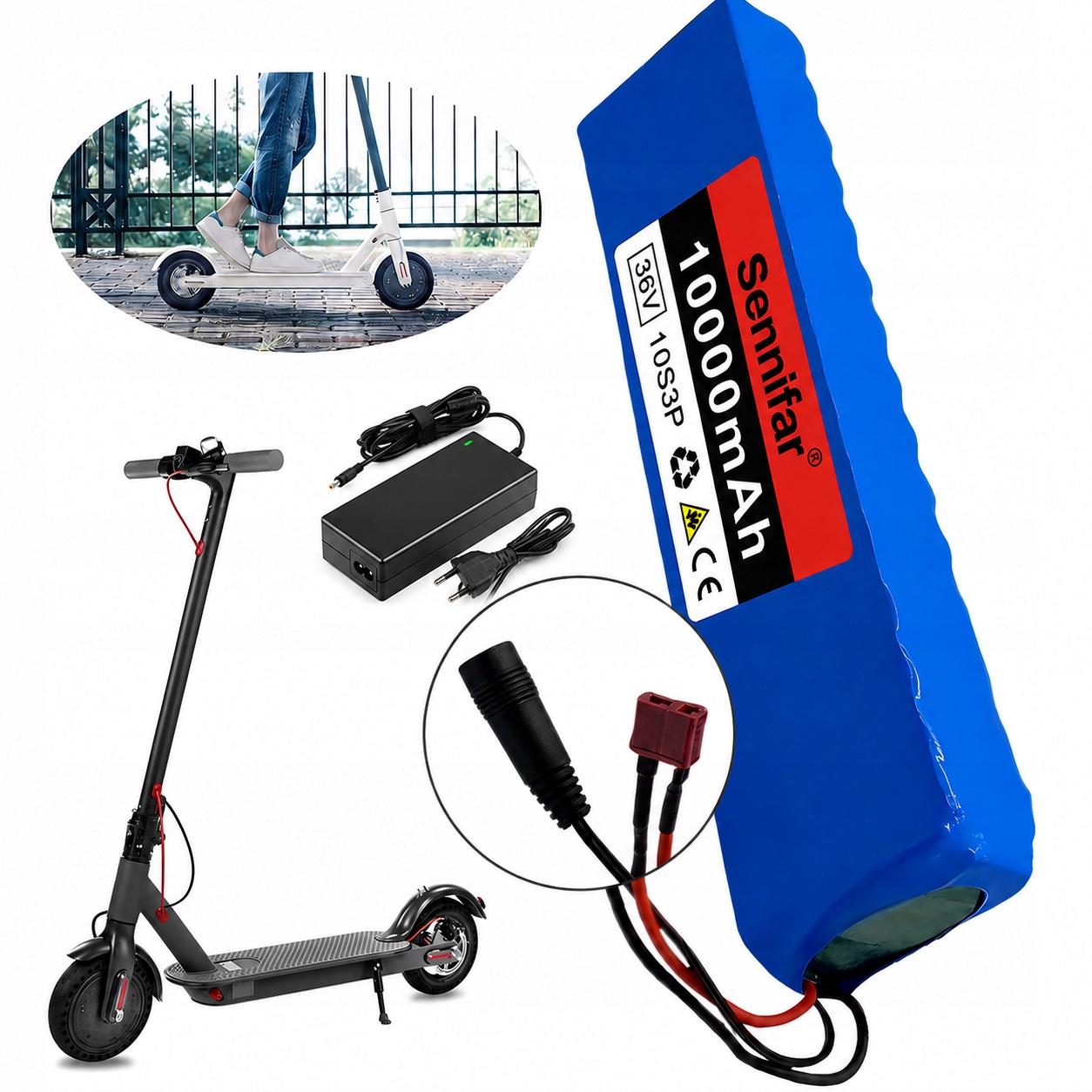 Akumulator Bateria do Hulajnogi Elektrycznej 36V 36000mAh Z ładowarką