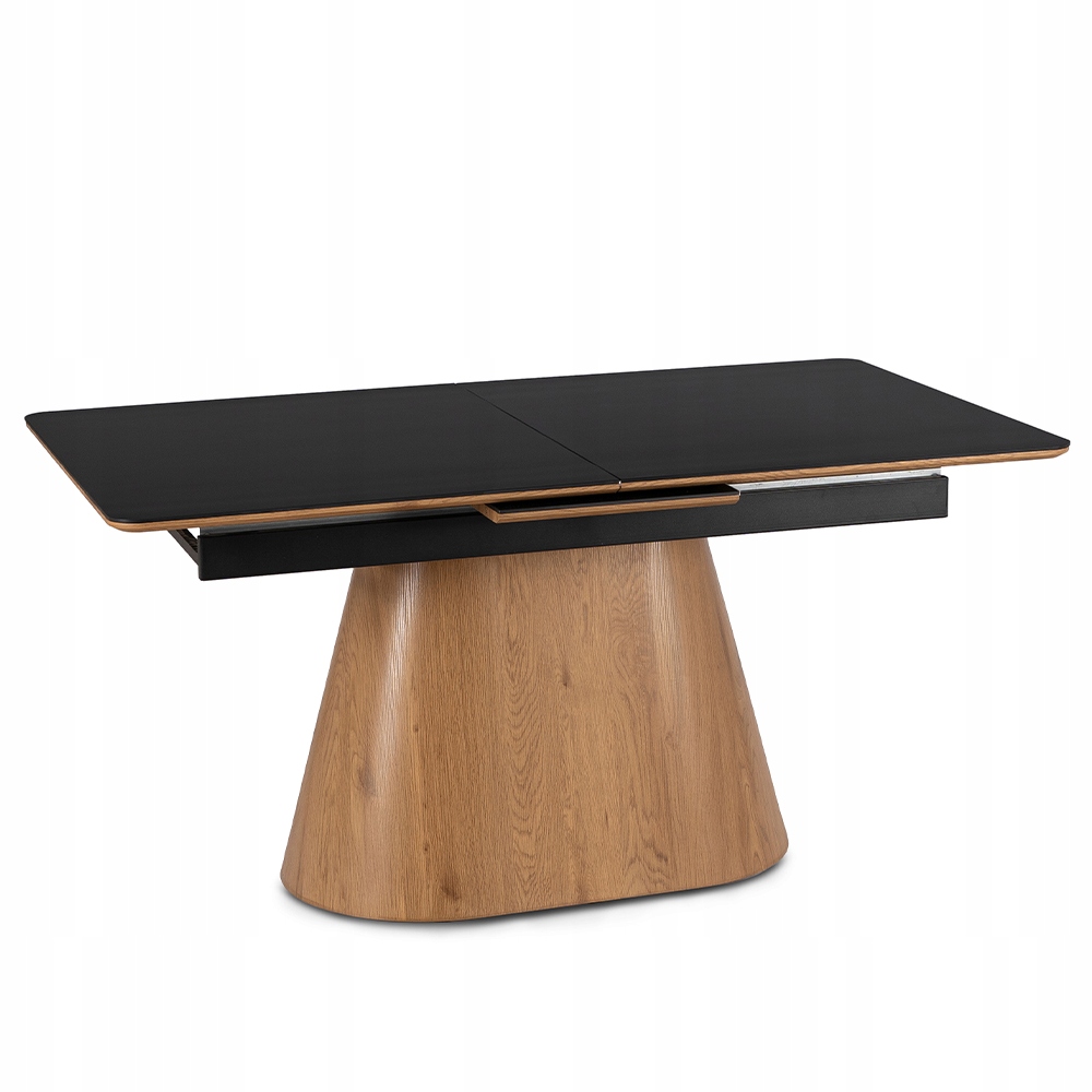 Rozkládací keramický jídelní stůl Umělý Kámen Na Bázi Křemene Černý Lisabon 160/200