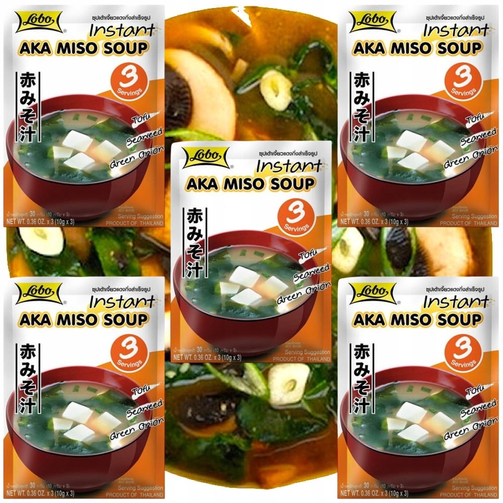 Levně 5x Polévka Aka Miso 3 porce Hotová směs koření pro miso Sáček 30 g