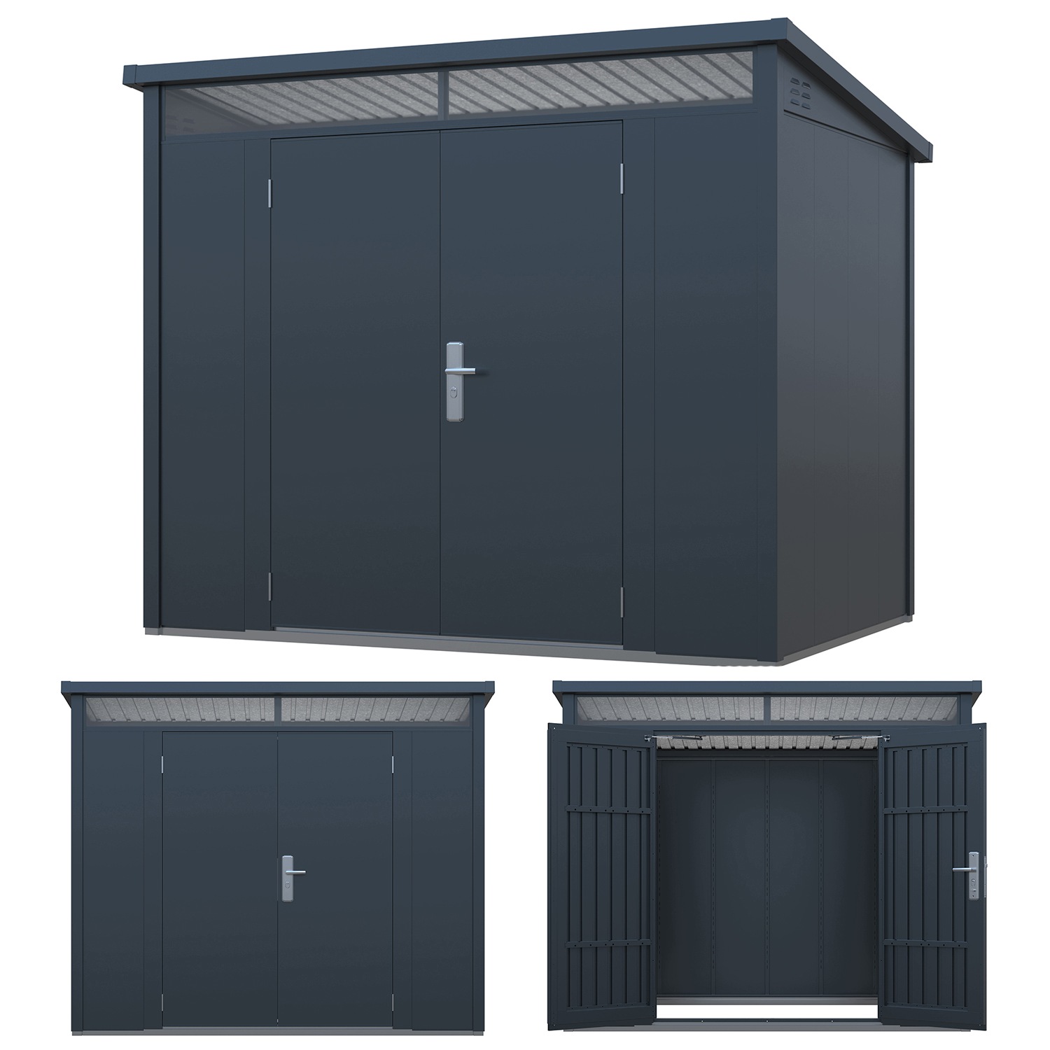 Domek na nářadí 0,6 mm Premium 4,9 m2 ocelový kůlna 262x187x211 cm