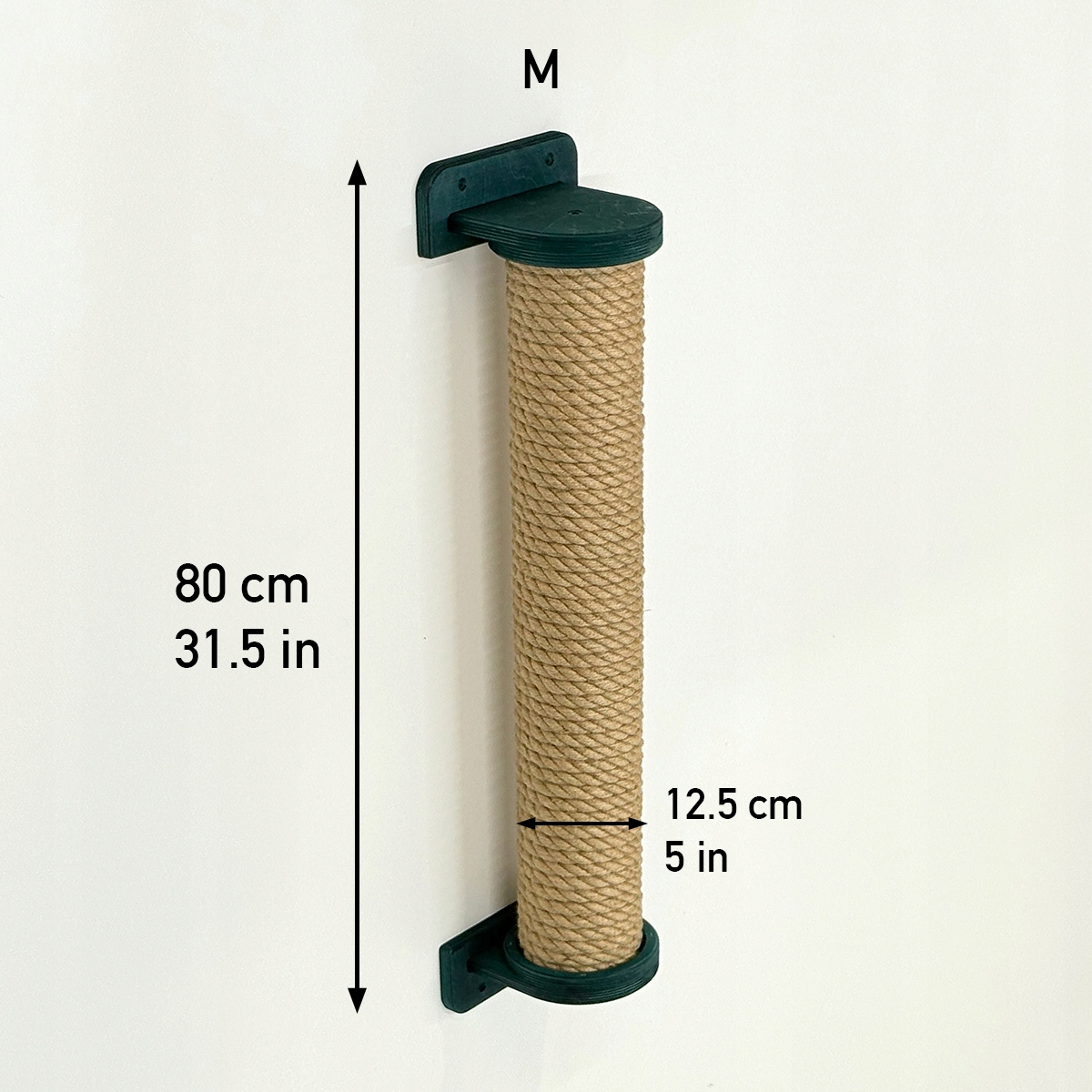 Škrabadlo připevněné ke stěně sloupkem pro kočky velikost M 80 cm šrouby Zelená barva