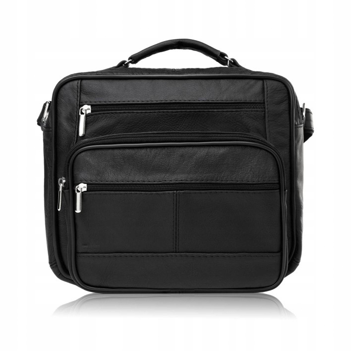 Pánská kožená taška přes rameno do práce černá Abruzzo