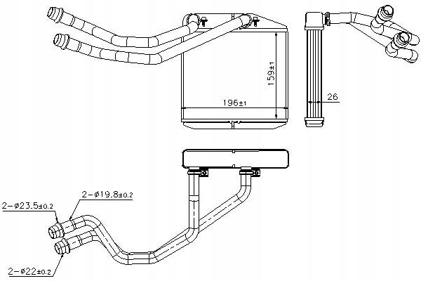 Nissens Ohřívač (196X159X26) Abarth Grande Pun