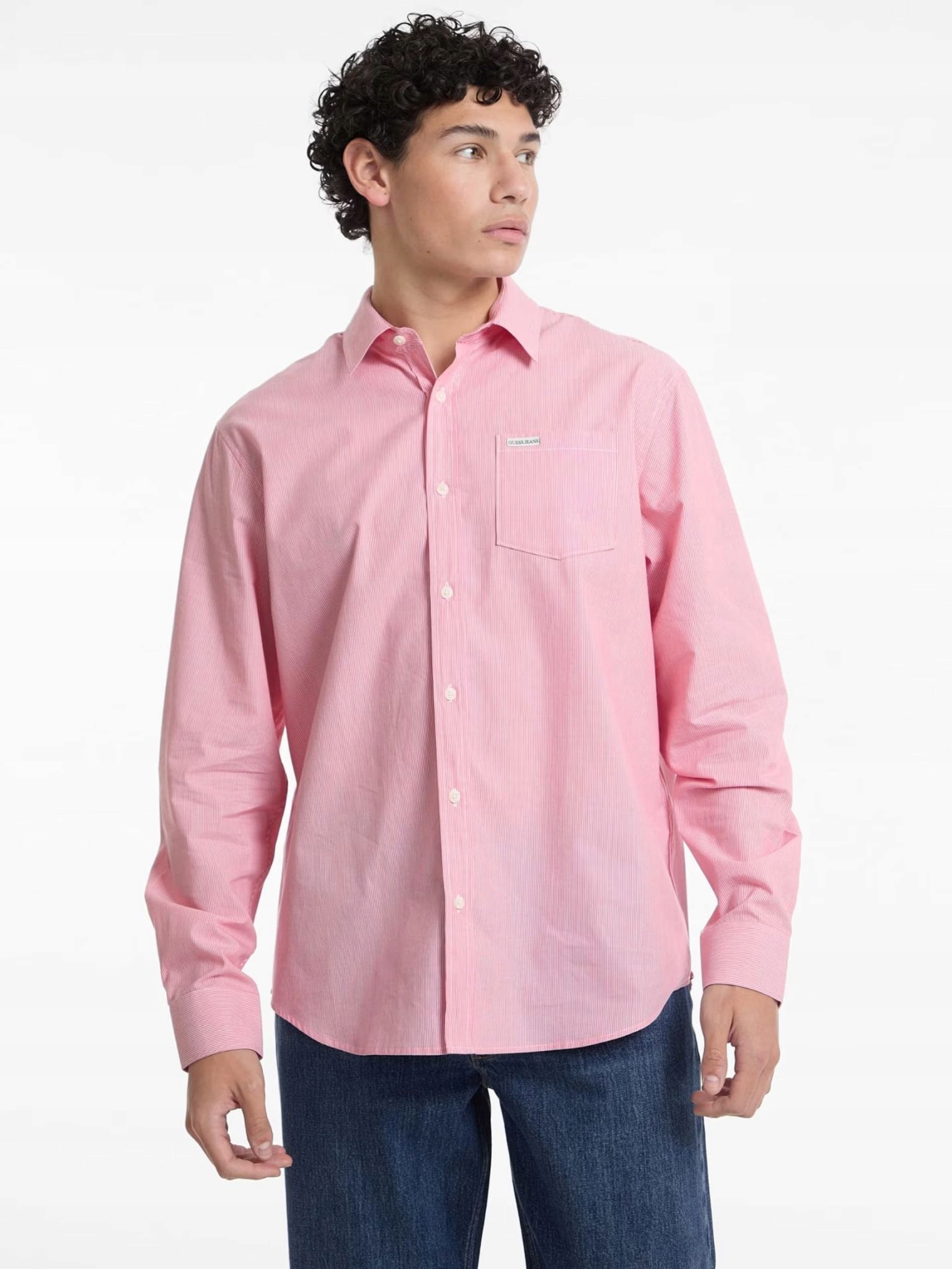 Pánská košile Guess Jeans M5RH67 WGZ11 růžová XL