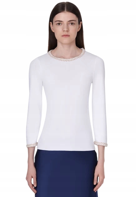 Luisa Spagnoli Svetr ze směsi viskózy, bílý, dámský, velikost S