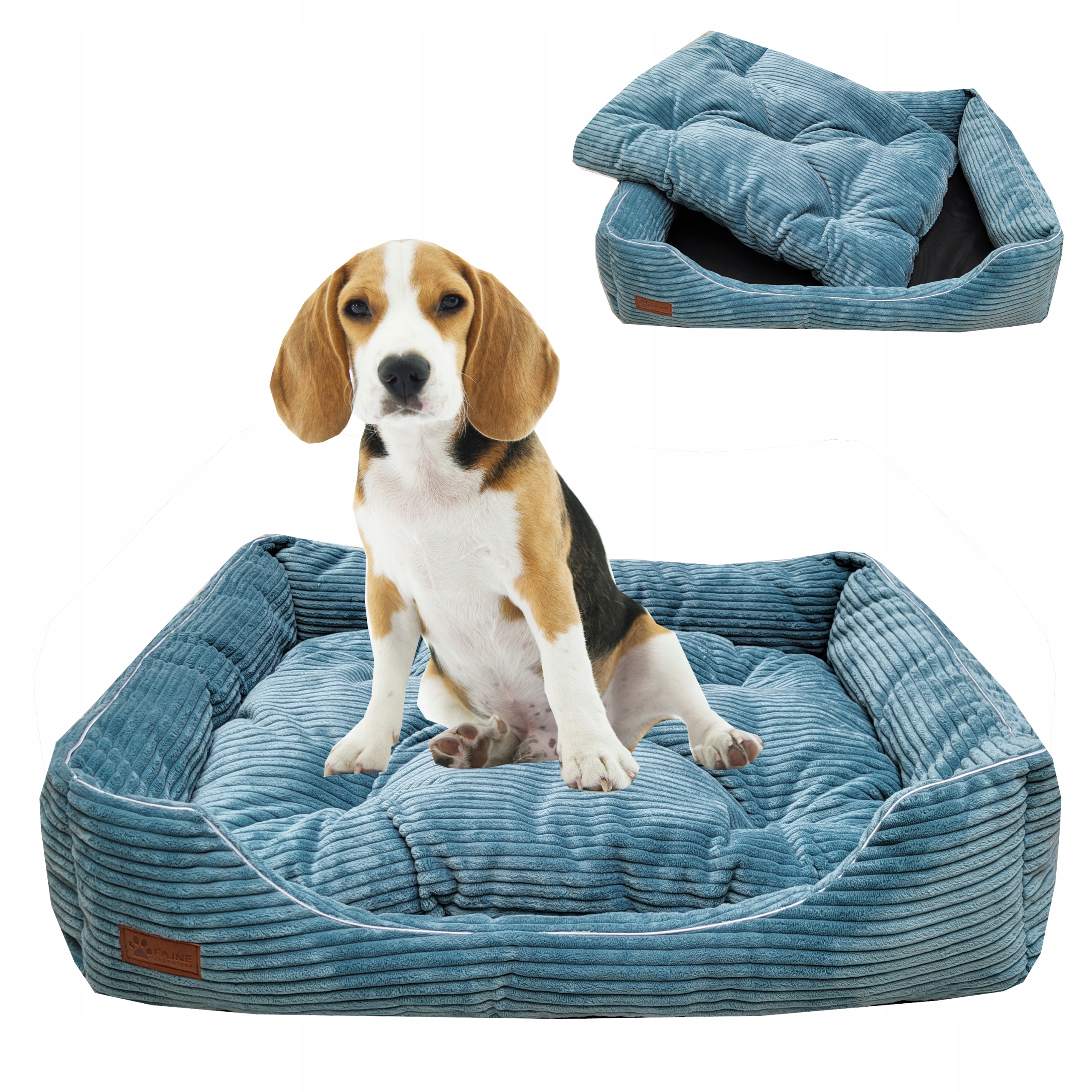 Levně Pelíšek pro středního psa s polštářem 80x70 postel potah Štruks