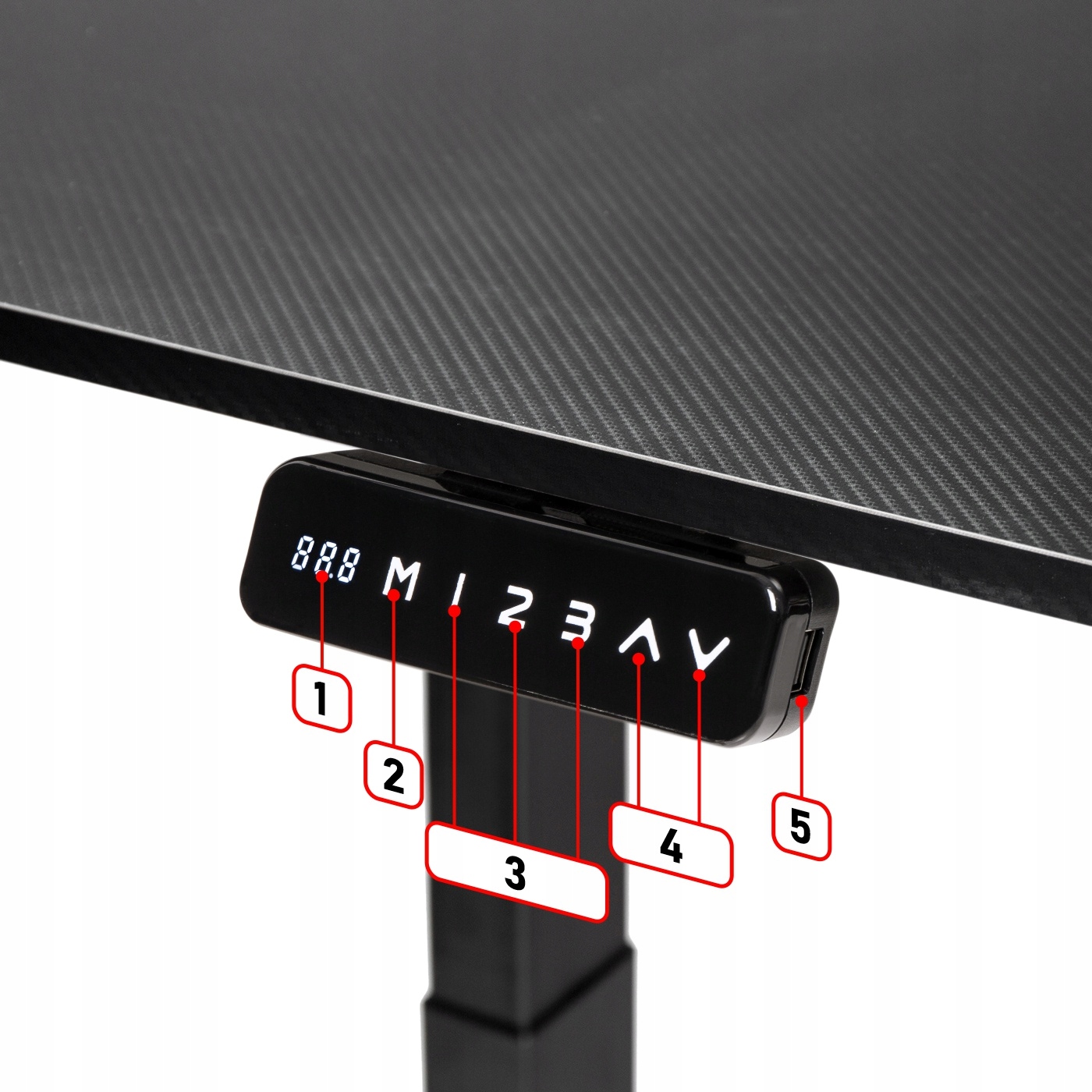 Biurko stojące - STELAŻ ELEKTRYCZNY 140 KG czarne Kolor frontów czarny