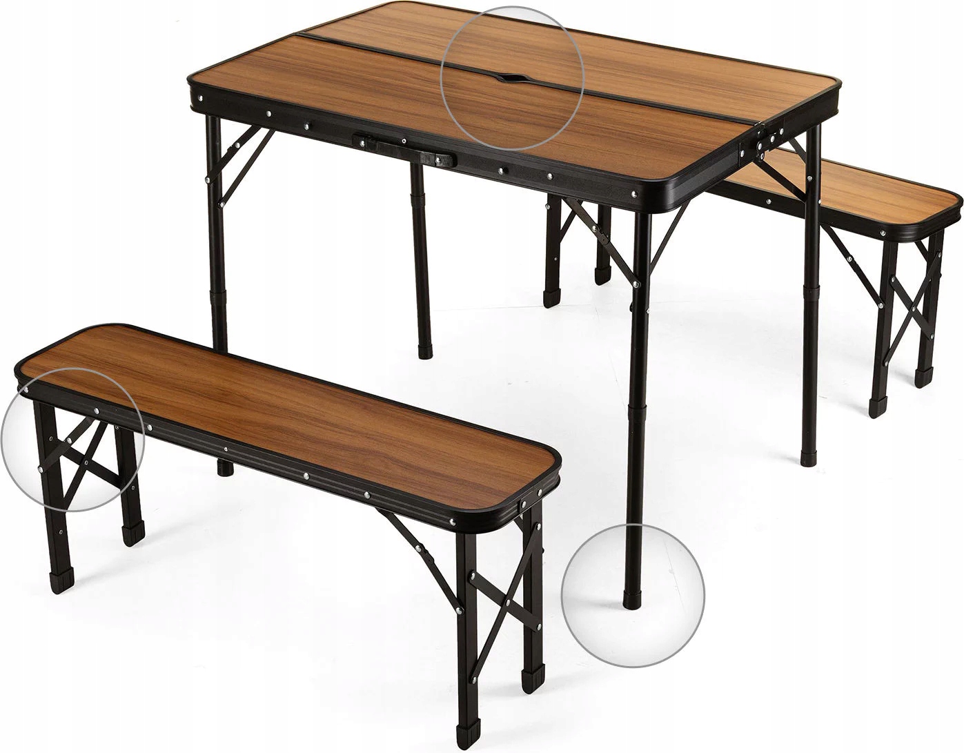 Zestaw turystyczny stół + 2 ławki Outtec Materiał blatu płyta MDF