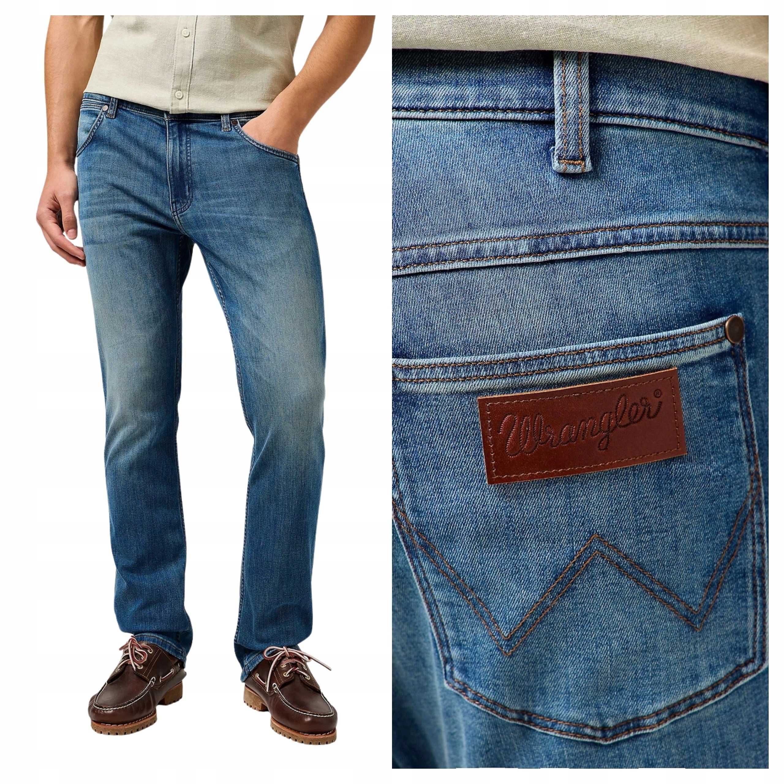 Pánské kalhoty Wrangler Greensboro Jeansové Regular Fit Modré W32 L34