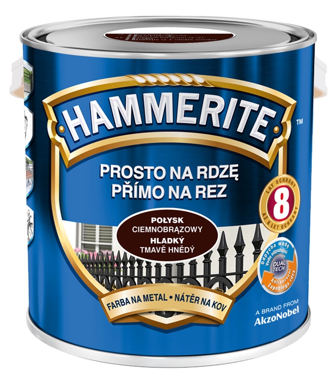 

Farba Na Rdzę Hammerite- połysk, brąz ciemny, 2.5l