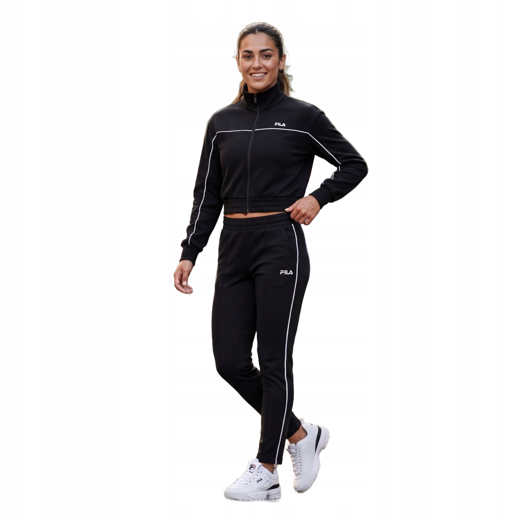 Fila Černá Mikina S Pologolfem A Kontrastní Linií M Xta