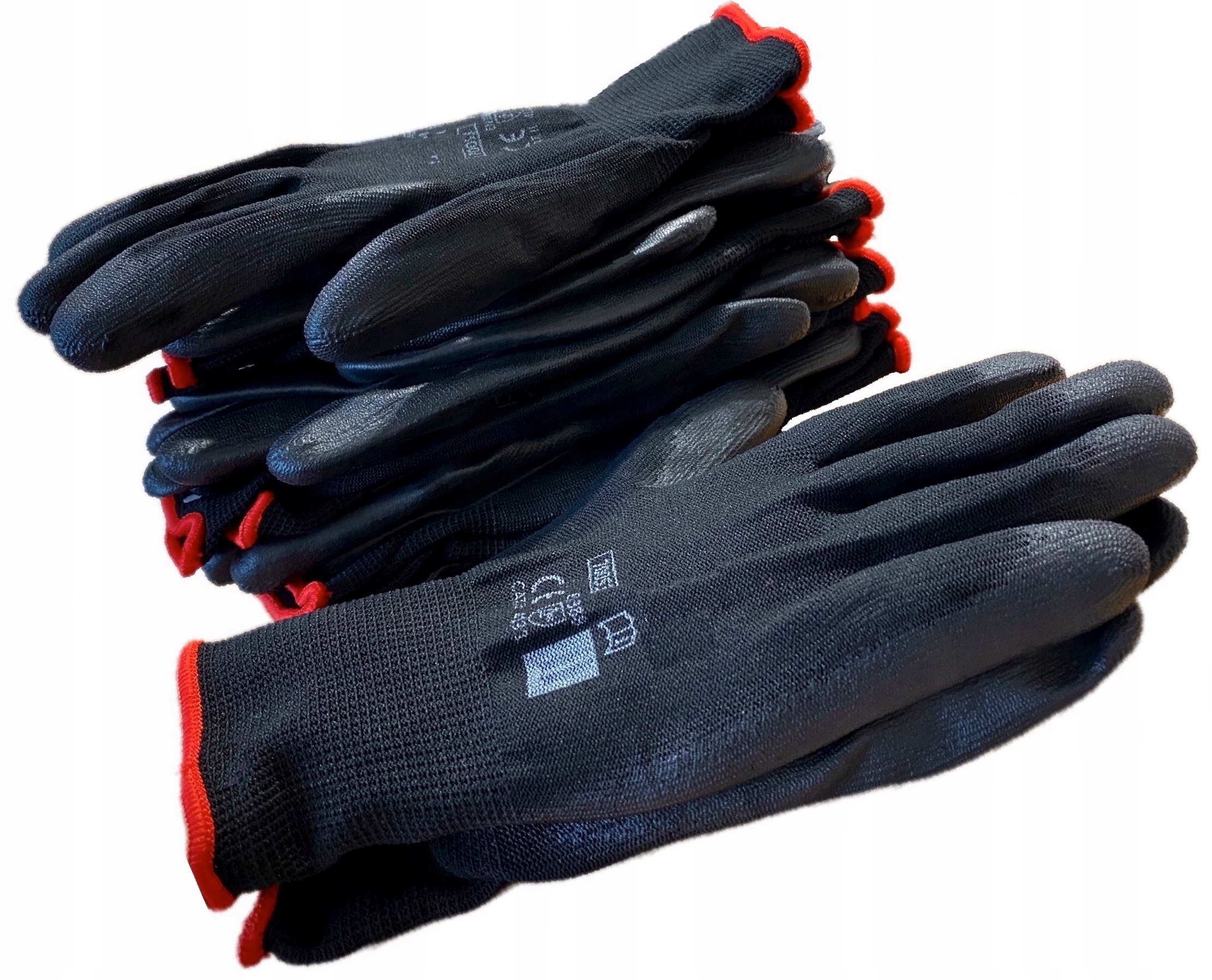 Rękawice INDEX BHP rękawice rękawiczki poliuretanowe poli black mocne 10 par