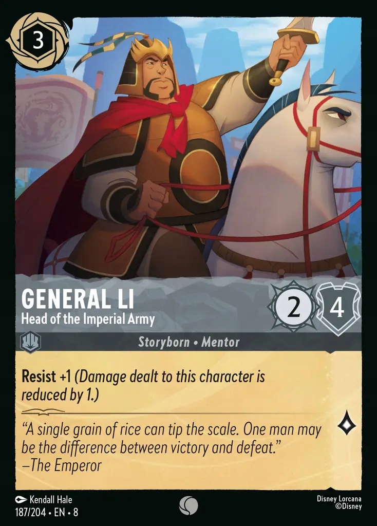 Disney Lorcana General Li Head of the Imperial Army 8JAF #187