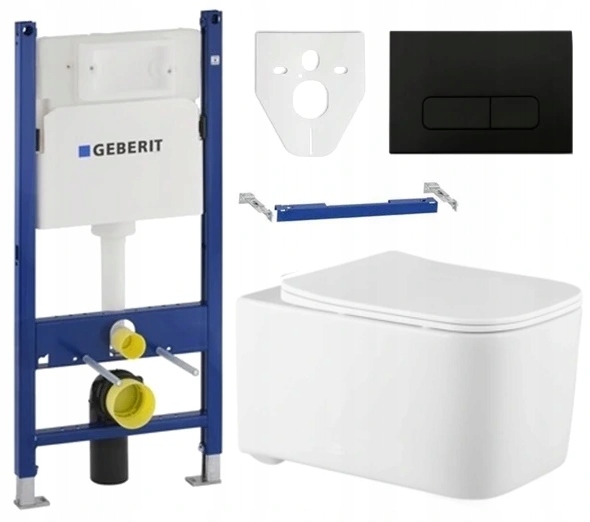 ZESTAW WC STELAŻ GEBERIT MISKA MEXEN ELIS BIAŁ MAT