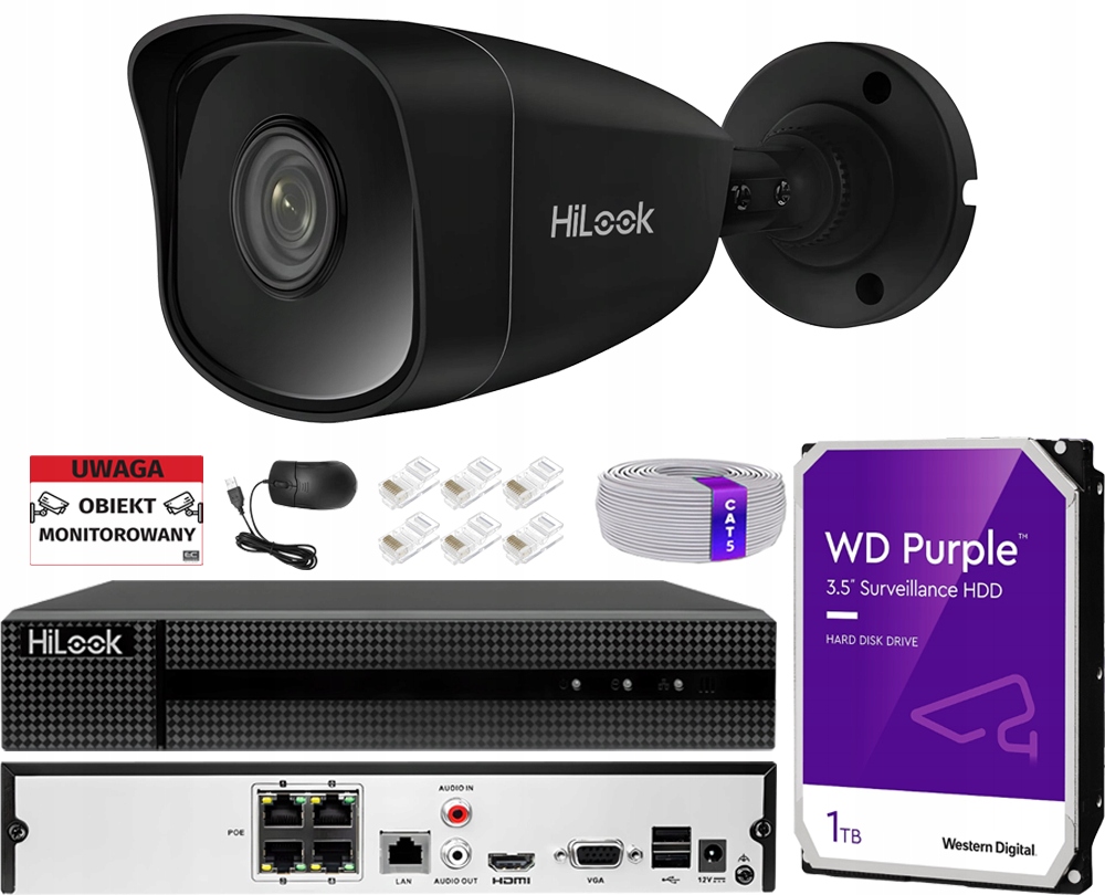 Monitorovanie Ip Sada 1 Kamera IPCAM-B5 5Mpx 2K+ S Nahrávačom Disk 1TB Aplikácia