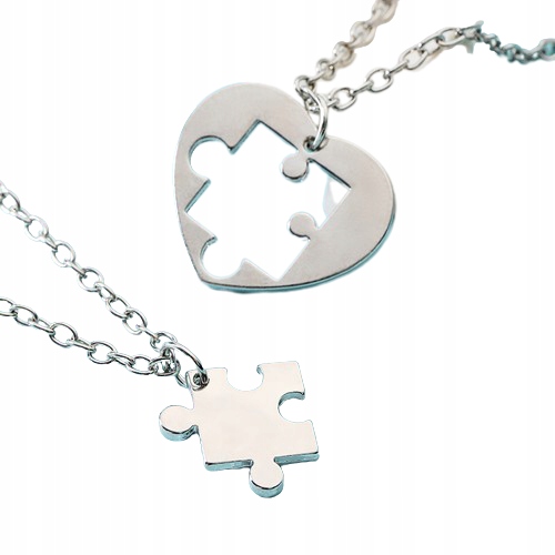 

Łańcuszki 2SZT Dla Pary Love Serce Bff Puzzle Love
