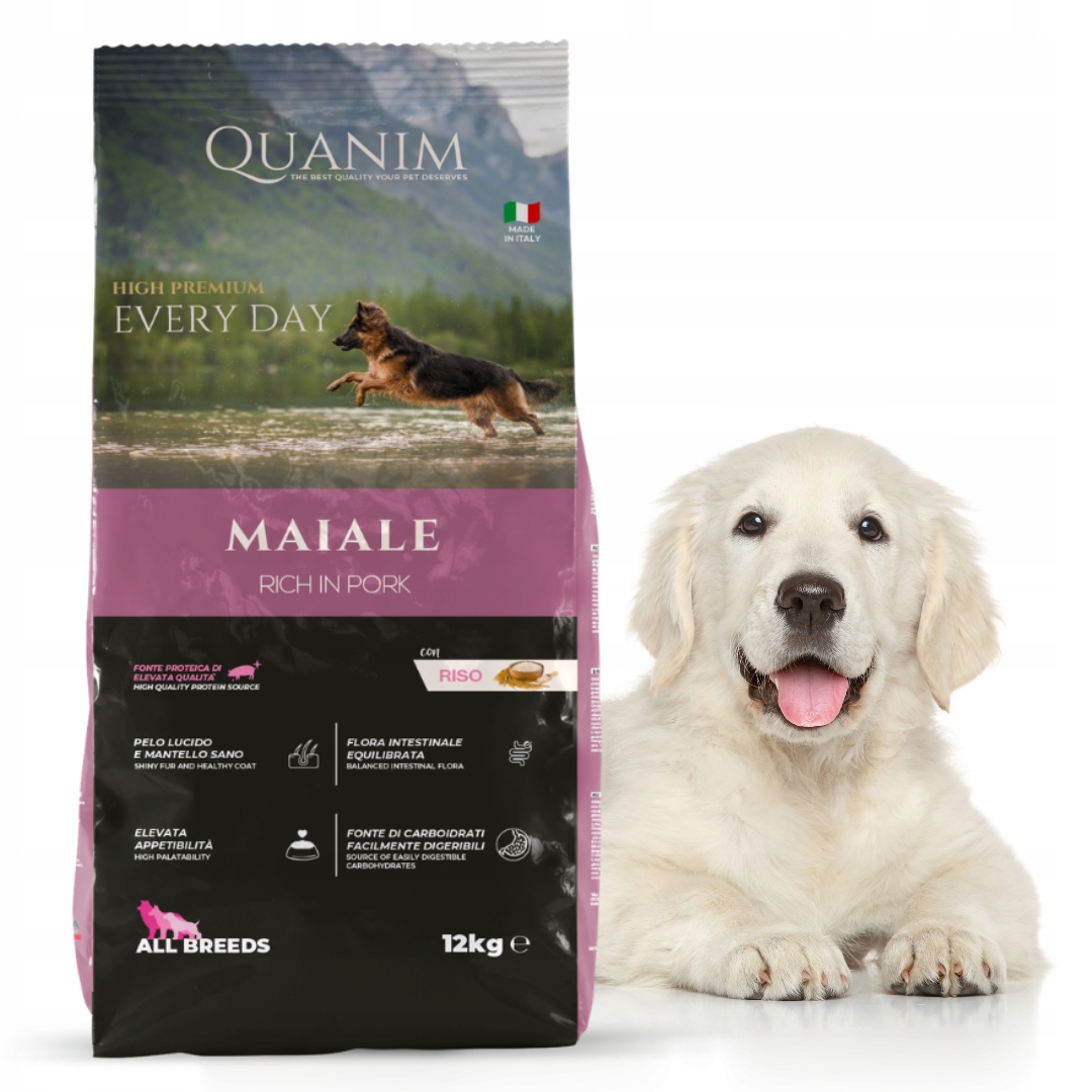 Levně Quanim Krmivo Pro Psa Vepřové Premium 12KG Zlatý Retrívr