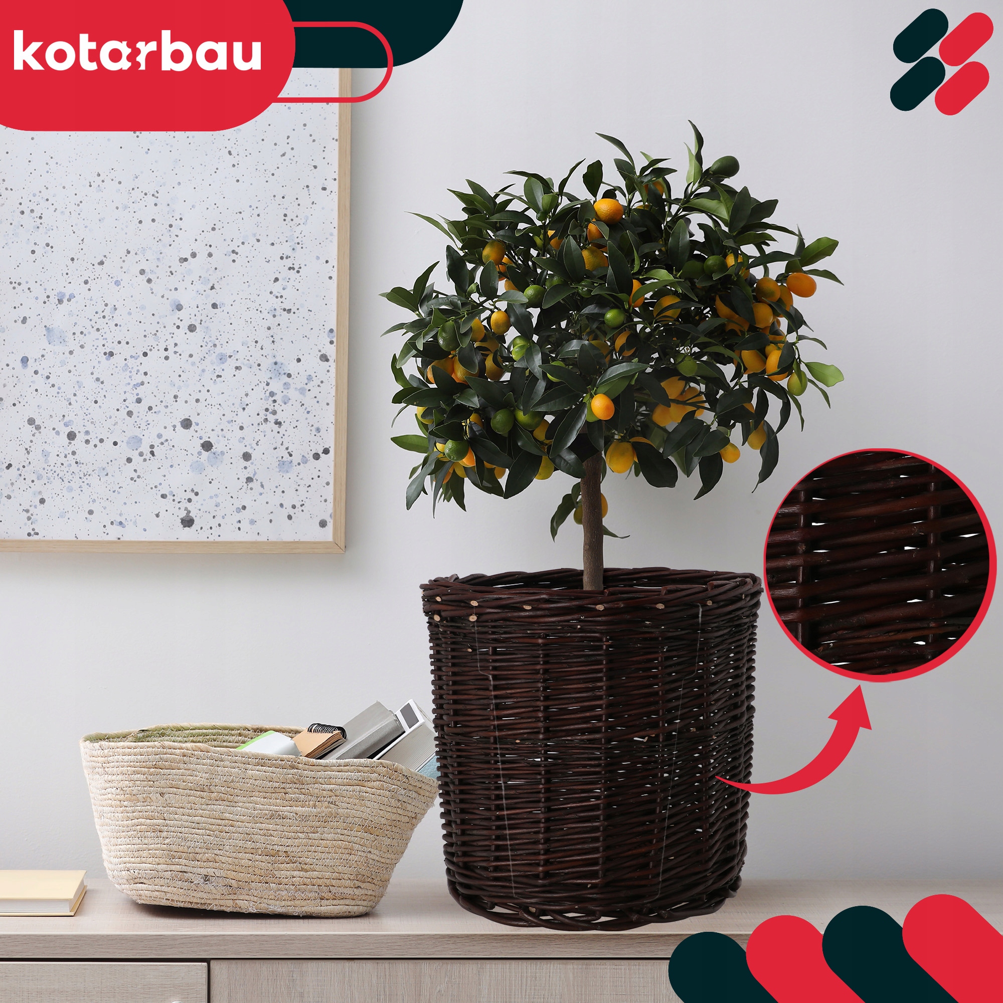 OSŁONKA WIKLINOWA NATURALNA DONICZKA PLECIONA KOSZYK NA KWIATY ROŚLINY Fi28 EAN (GTIN) 5904994095880