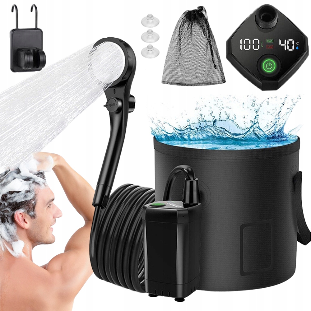 Prysznic Kempingowy Przenośny Prysznic Bezprzewodowy Prysznic Podróż 20L