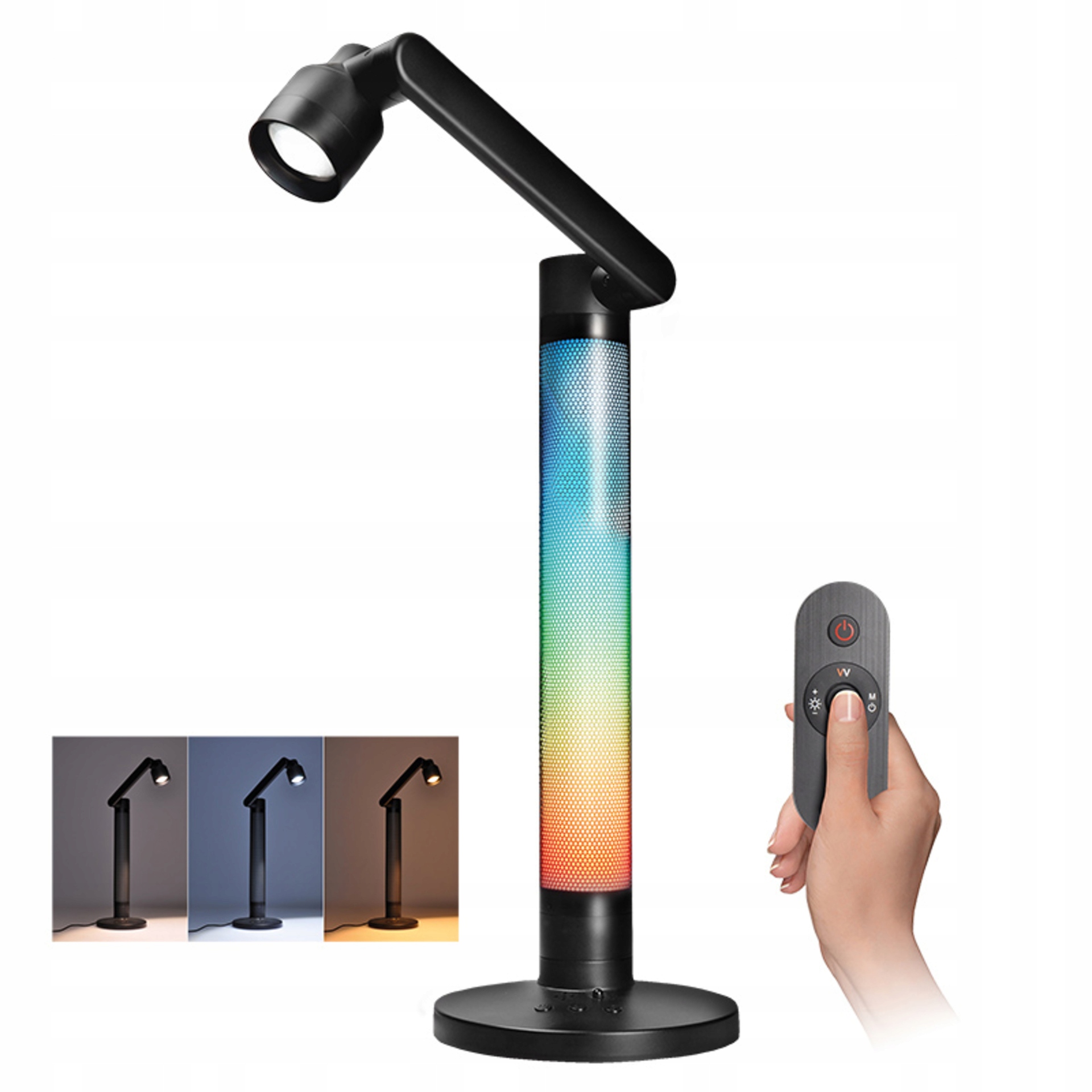 Solight Led Rgb lampička 10W, diaľkové ovládanie, zmena farby, zvukový senzor