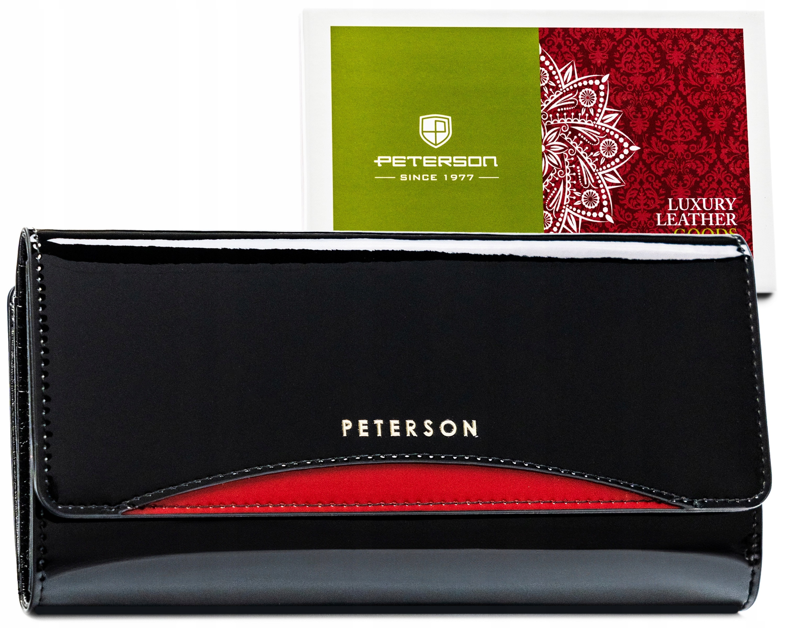 Dámská kožená peněženka Peterson Rfid lakovaná, velká, horizontální, prostorná