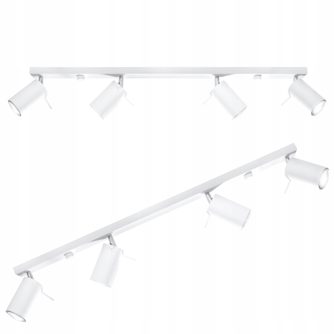 Biały plafon Ring 4 listwa regulowana 4xGU10 tuba do sypialni kuchni biura