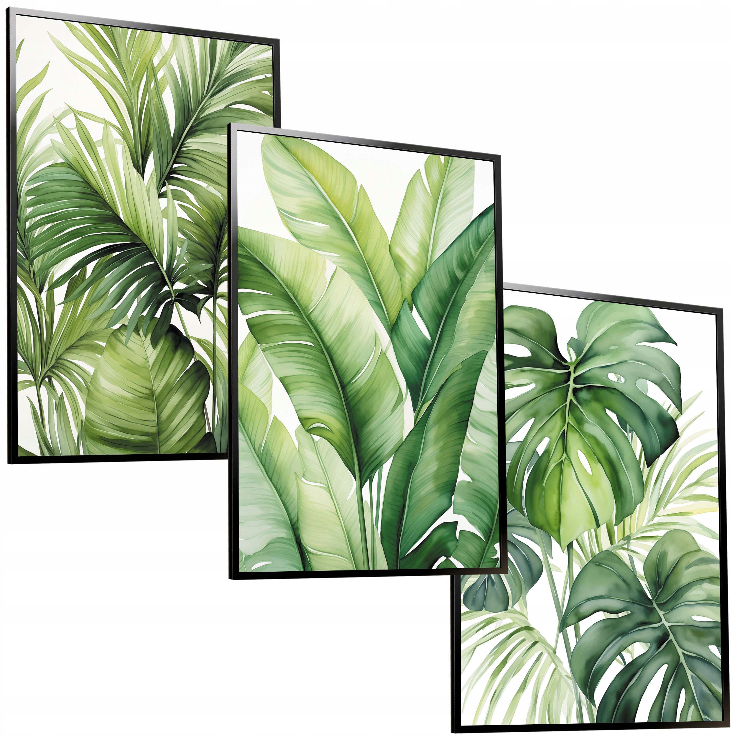 30x40 ZESTAW OBRAZY W RAMIE PLAKATY RAMKA MONSTERA TROPIK PALMA BANANOWIEC