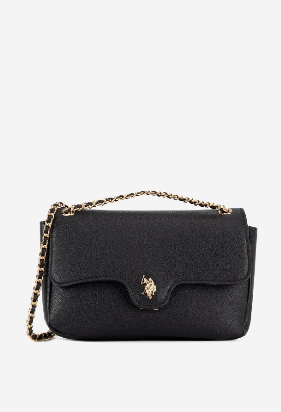 Kabelka se zlatými ozdobami U.s. Polo Assn. BIUXT8386WVP Černá