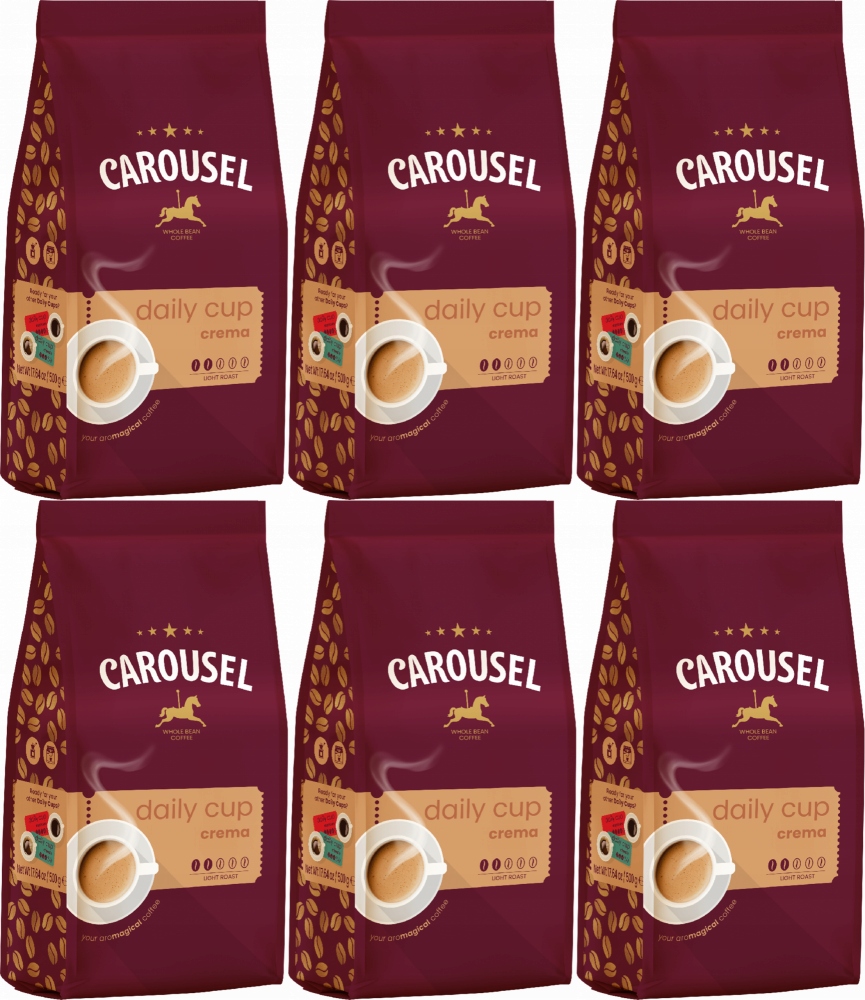 Carousel Coffee kawa ziarnista Daily Cup Crema 1kg x6