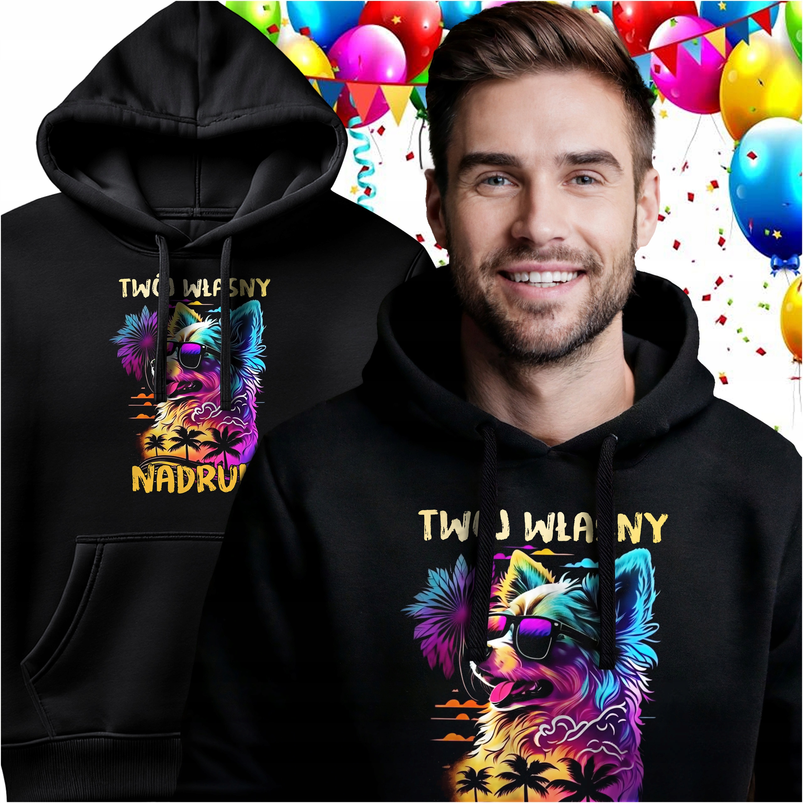 Bluza Z Kapturem Z Twoim Nadrukiem Kreator Nadruków Twój Własny Nadruk M